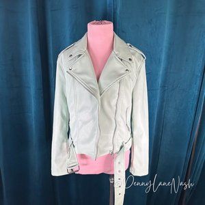 Forever 21 Faux Leather Moto Jacket Mint Green